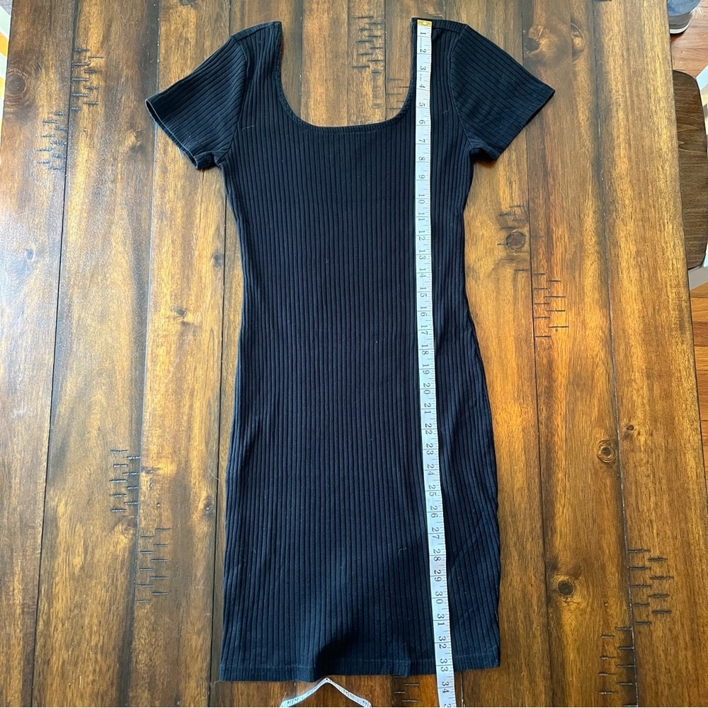 💚 BOGO FREE 💚 WILD FABLE BLACK RIBBED BODYCON MINI DRESS - Picture 5 of 7
